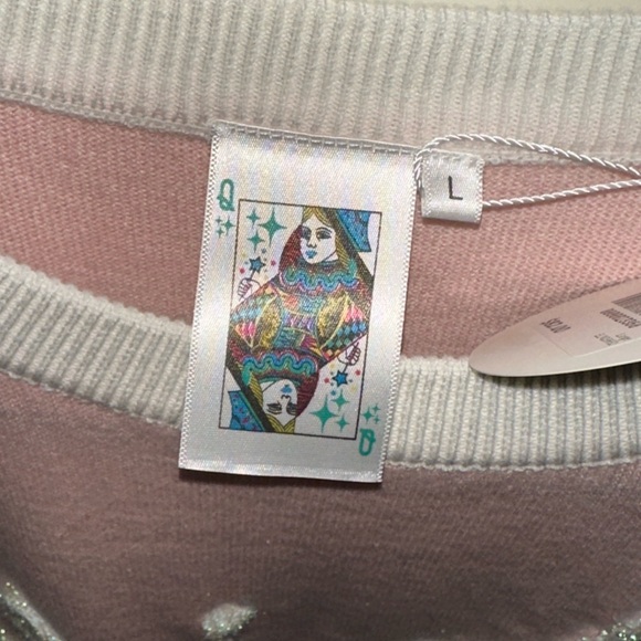 Queen of Sparkles Bride Glitter Script Short Sleeve Sweater Blouse - Picture 3 of 5